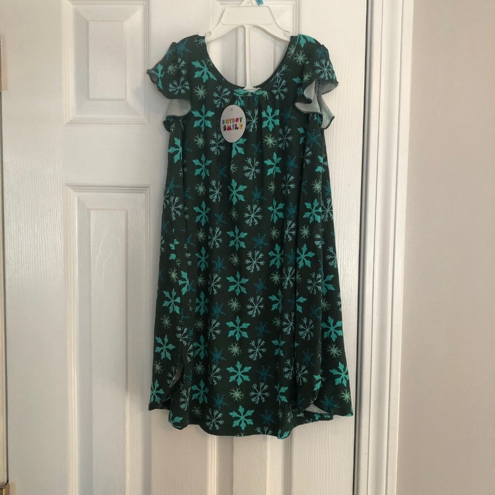 Dot Dot Smile Green Snowflakes Dress 5/6 *NWT*